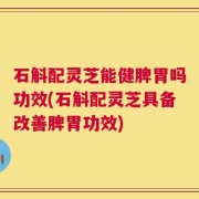 石斛配灵芝能健脾胃吗功效(石斛配灵芝具备改善脾胃功效)