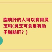 脂肪肝的人可以食用灵芝吗(灵芝可食用有助于脂肪肝？)