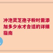 冲泡灵芝孢子粉时需添加多少水才合适的详细指南