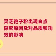 灵芝孢子粉出现白点 探究原因及对品质和功效的影响