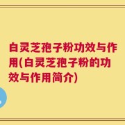 白灵芝孢子粉功效与作用(白灵芝孢子粉的功效与作用简介)