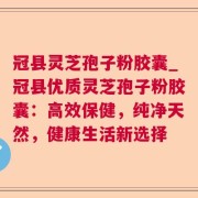 冠县灵芝孢子粉胶囊_冠县优质灵芝孢子粉胶囊：高效保健，纯净天然，健康生活新选择