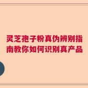 灵芝孢子粉真伪辨别指南教你如何识别真产品