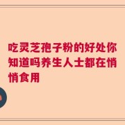 吃灵芝孢子粉的好处你知道吗养生人士都在悄悄食用