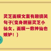 灵芝面膜文案有趣搞笑句子(变身靓丽灵芝小仙女，面膜一敷神仙也嫉妒！)