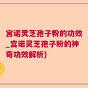 宫诺灵芝孢子粉的功效_宫诺灵芝孢子粉的神奇功效解析)