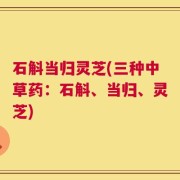 石斛当归灵芝(三种中草药：石斛、当归、灵芝)