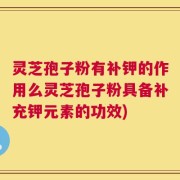 灵芝孢子粉有补钾的作用么灵芝孢子粉具备补充钾元素的功效)