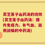 灵芝莲子山药汤的功效(灵芝莲子山药汤：提升免疫力、补气血、滋阴润燥的中药汤)