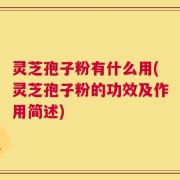 灵芝孢子粉有什么用(灵芝孢子粉的功效及作用简述)