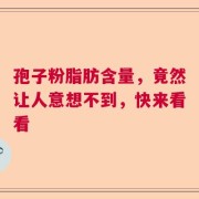 孢子粉脂肪含量，竟然让人意想不到，快来看看