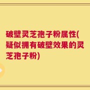 破壁灵芝孢子粉属性(疑似拥有破壁效果的灵芝孢子粉)