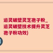 运灵破壁灵芝孢子粉_运灵破壁技术提升灵芝孢子粉功效)