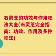 石灵芝的功效与作用吃法大全(石灵芝完全指南：功效、作用及多种吃法)