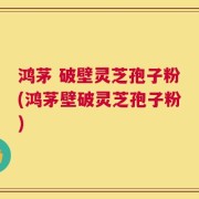 鸿茅 破壁灵芝孢子粉(鸿茅壁破灵芝孢子粉)