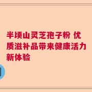半顷山灵芝孢子粉 优质滋补品带来健康活力新体验
