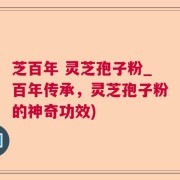 芝百年 灵芝孢子粉_百年传承，灵芝孢子粉的神奇功效)