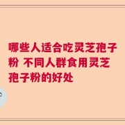 哪些人适合吃灵芝孢子粉 不同人群食用灵芝孢子粉的好处