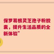 保罗葛根灵芝孢子粉胶囊，提升生活品质的全新体验”