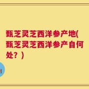 甄芝灵芝西洋参产地(甄芝灵芝西洋参产自何处？)