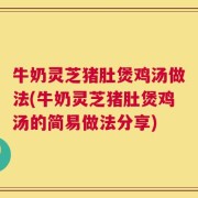 牛奶灵芝猪肚煲鸡汤做法(牛奶灵芝猪肚煲鸡汤的简易做法分享)