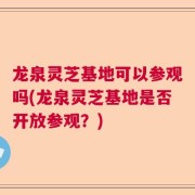 龙泉灵芝基地可以参观吗(龙泉灵芝基地是否开放参观?)