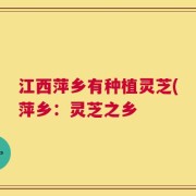 江西萍乡有种植灵芝(萍乡：灵芝之乡