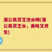 蒲公英灵芝泡水喝(蒲公英灵芝水，美味又养生)