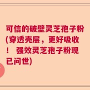 可信的破壁灵芝孢子粉(穿透壳层，更好吸收！ 强效灵芝孢子粉现已问世)