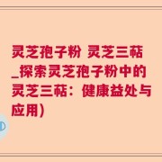 灵芝孢子粉 灵芝三萜_探索灵芝孢子粉中的灵芝三萜：健康益处与应用)