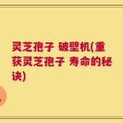 灵芝孢子 破壁机(重获灵芝孢子 寿命的秘诀)