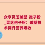 众享灵芝破壁 孢子粉_灵芝孢子粉：破壁技术提升营养吸收