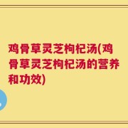 鸡骨草灵芝枸杞汤(鸡骨草灵芝枸杞汤的营养和功效)