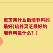 灵芝用什么做培养料的最好(培养灵芝最好的培养料是什么？)