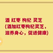 酒 红枣 枸杞 灵芝(酒加红枣枸杞灵芝，滋养身心，促进健康)