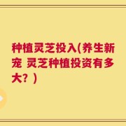 种植灵芝投入(养生新宠 灵芝种植投资有多大？)