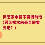 灵芝煮水要不要提前泡(灵芝煮水前是否需要先泡？)