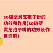 so破壁灵芝孢子粉的功效和作用(so破壁灵芝孢子粉的功效及作用详解)