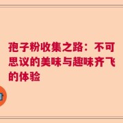 孢子粉收集之路：不可思议的美味与趣味齐飞的体验