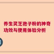 养生灵芝孢子粉的神奇功效与使用体验分析