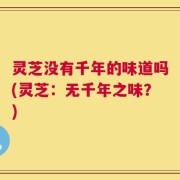 灵芝没有千年的味道吗(灵芝：无千年之味？)