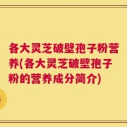 各大灵芝破壁孢子粉营养(各大灵芝破壁孢子粉的营养成分简介)