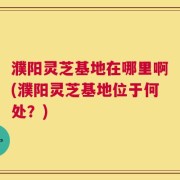 濮阳灵芝基地在哪里啊(濮阳灵芝基地位于何处？)