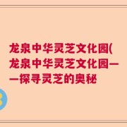 龙泉中华灵芝文化园(龙泉中华灵芝文化园——探寻灵芝的奥秘