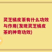 灵芝橘皮茶有什么功效与作用(发现灵芝橘皮茶的神奇功效)