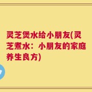 灵芝煲水给小朋友(灵芝煮水：小朋友的家庭养生良方)