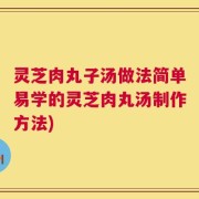 灵芝肉丸子汤做法简单易学的灵芝肉丸汤制作方法)