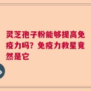 灵芝孢子粉能够提高免疫力吗？免疫力救星竟然是它