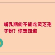 哺乳期能不能吃灵芝孢子粉？你想知道