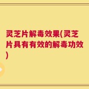 灵芝片解毒效果(灵芝片具有有效的解毒功效)